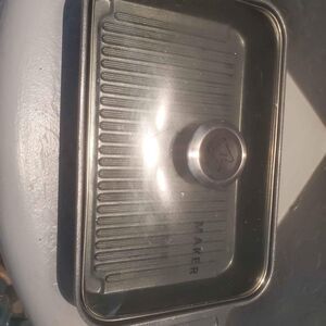 Maker Homeware 12"x8" Indoor Steam Grill with Glass Cover  Oven Safe